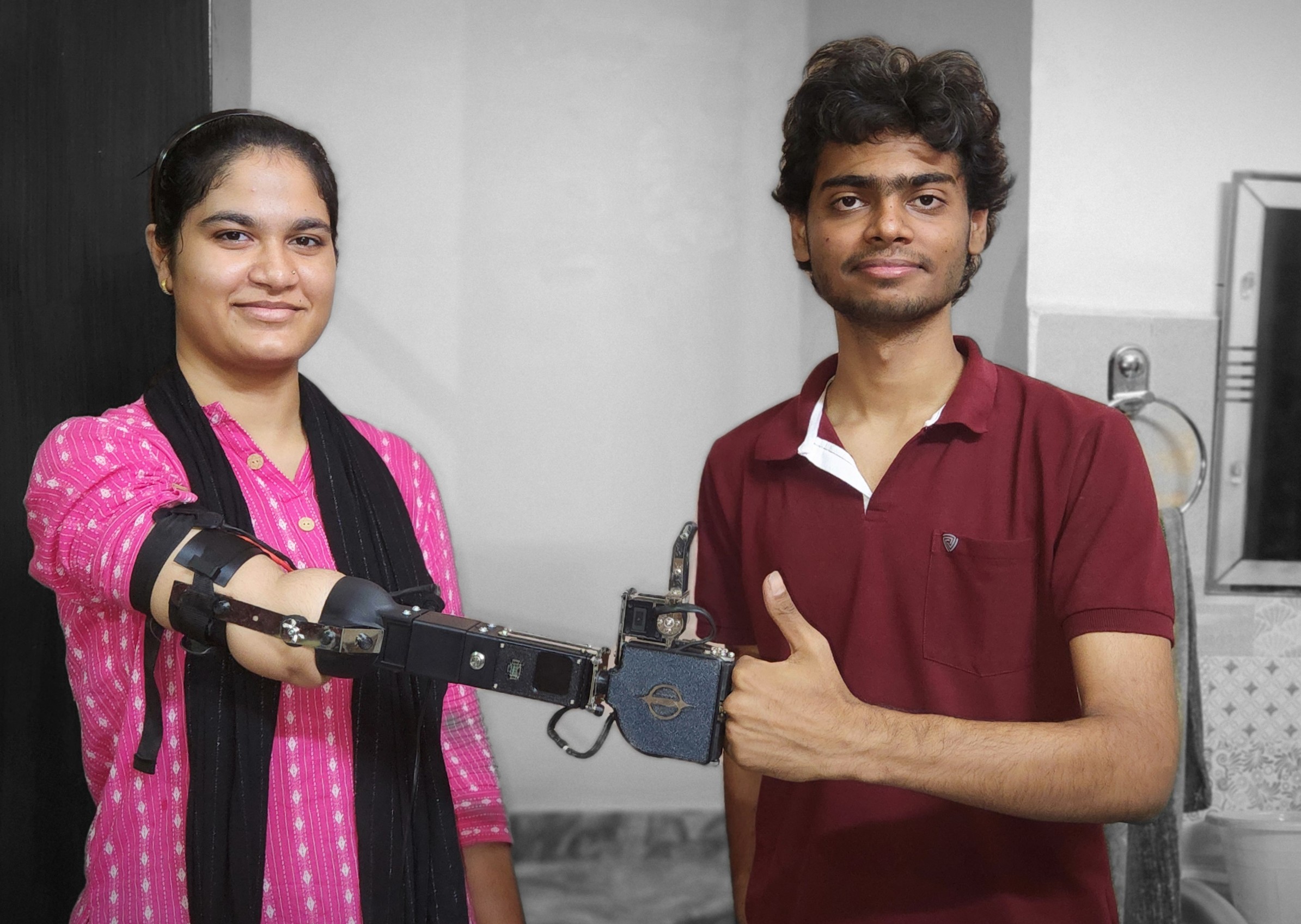Ansh and Shaheen with BRHM hand